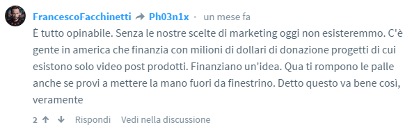 Opinioni di Facchinetti: crowdfunding